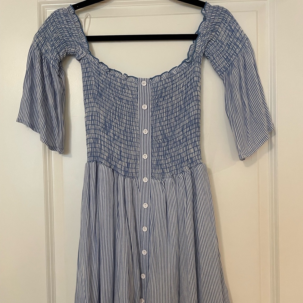 Seersucker smocked dress/ tunic